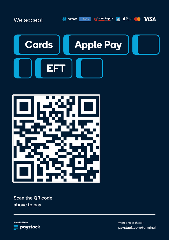 Virtual Terminal poster for a South African business